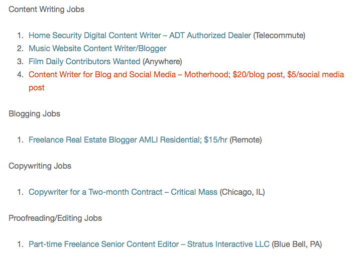 Freelance Writing Gigs