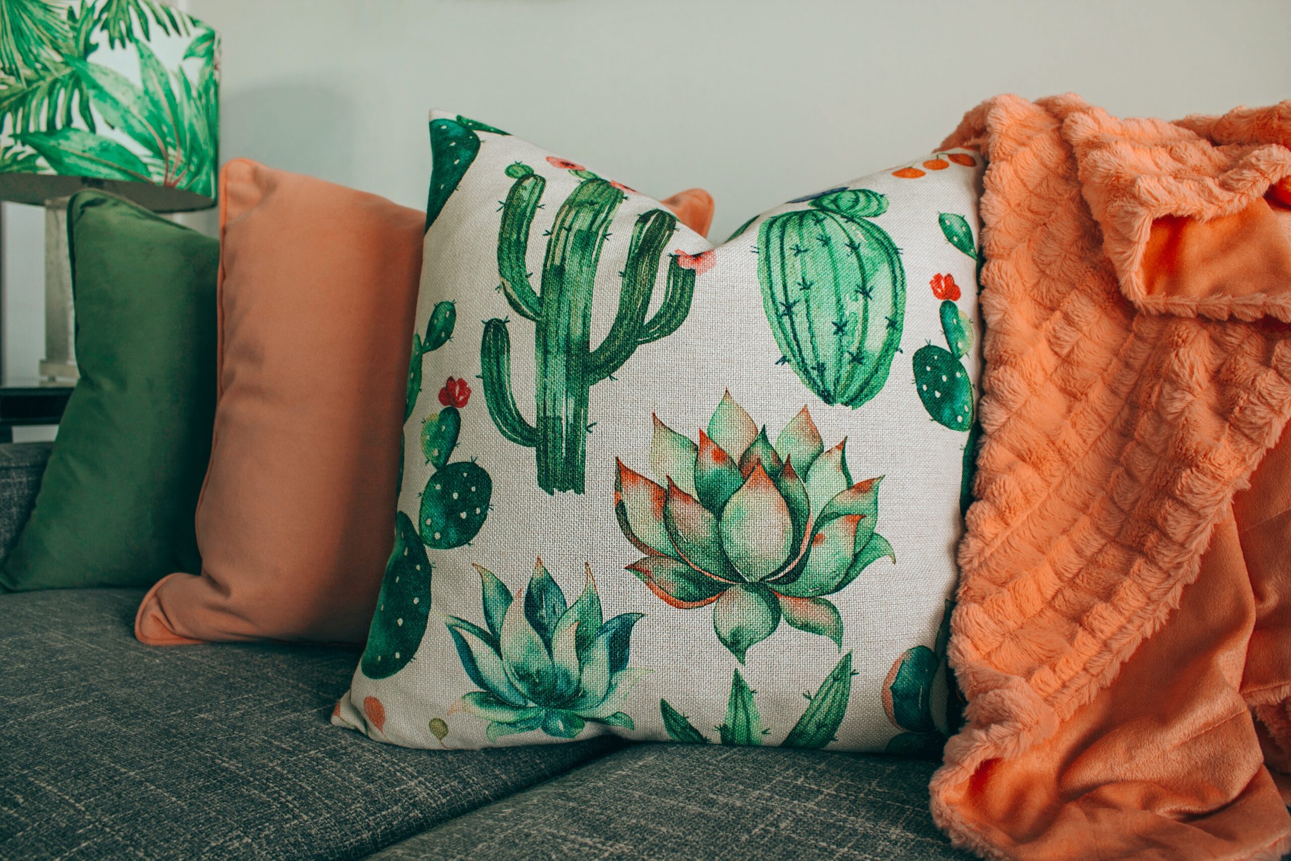 sofa with throws
